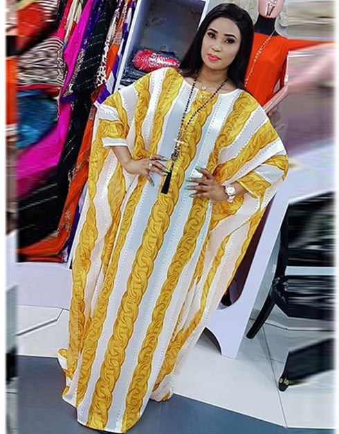 Dubai Maxi Abaya in African Print